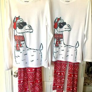Cat & Jack White and Red Llama Pajama Set of 2